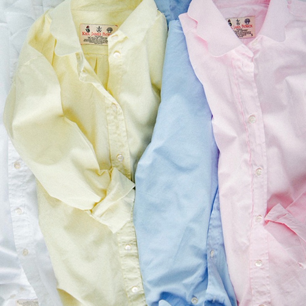 Kiel James Patrick KJP Light Pink Button Down Scallop Shirt